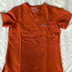 Figs Orange Scrub Top & Bottom Set